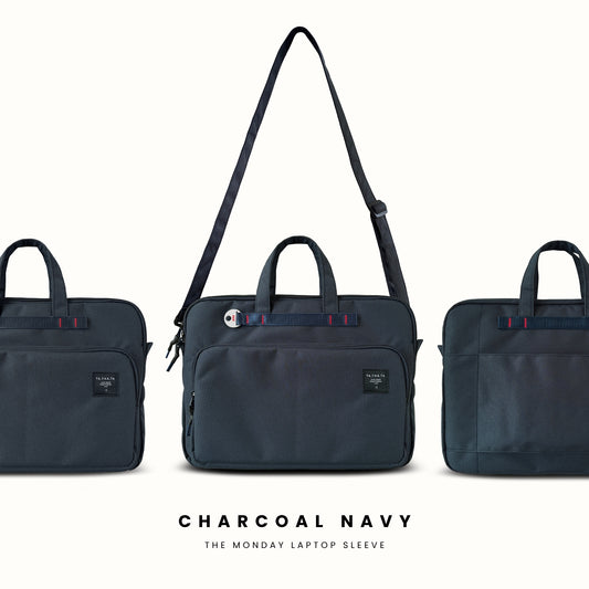 The Monday laptop bag - Charcoal Navy