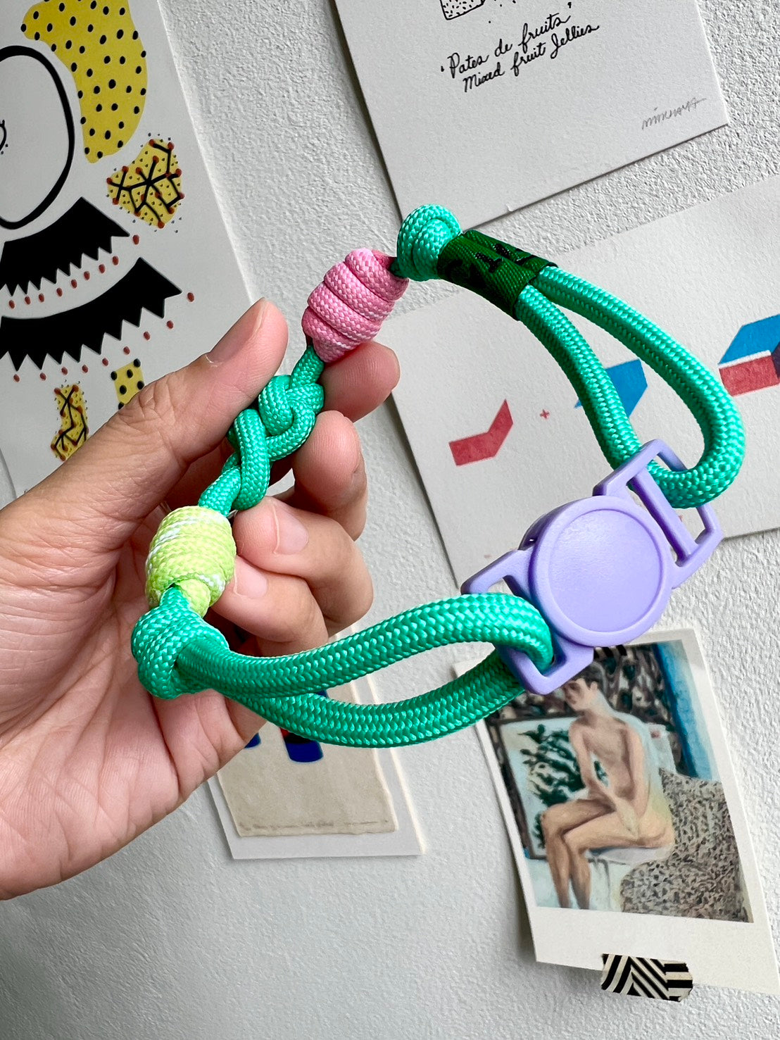 Breakaway Braided Nylon Cat Collar : Minty Macaron Cat Ramen Collar