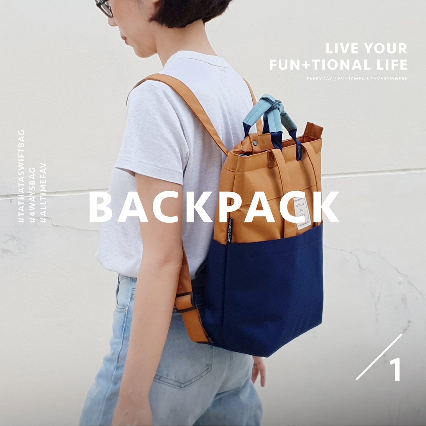 Swift relife mustard blue backpack