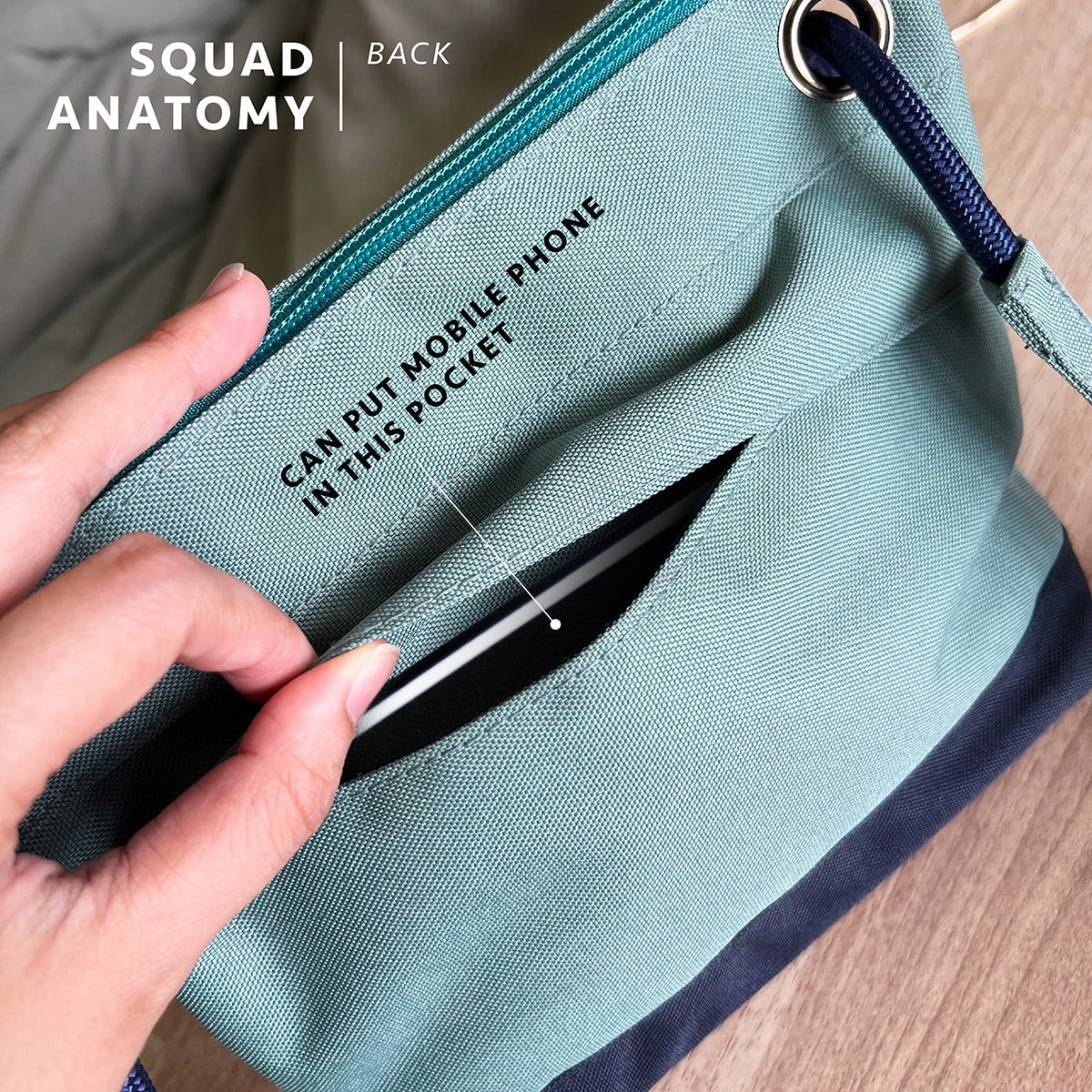 Squad relife charcoal navy sling bag