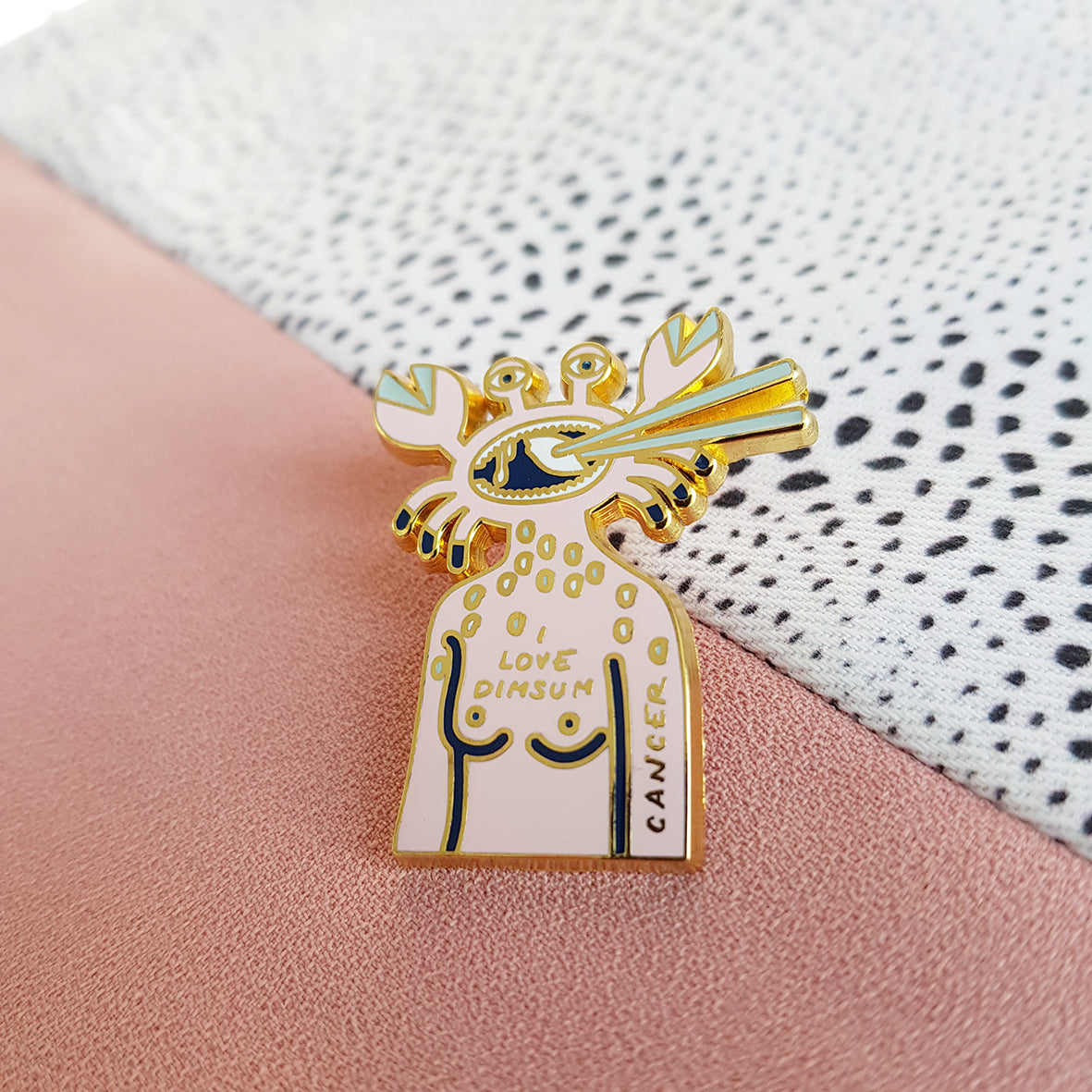 Cancer zodiac enamel pin