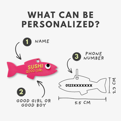 Custom Fish Pet Name Tag