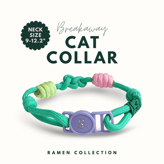 Breakaway Braided Nylon Cat Collar : Minty Macaron Cat Ramen Collar