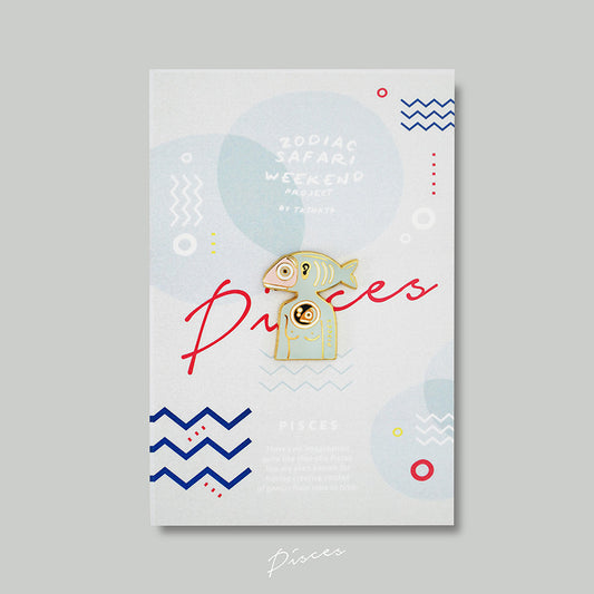 Pisces zodiac enamel pin