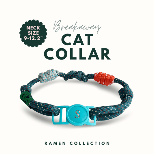 Breakaway Braided Nylon Cat Collar : Midnight Carnival Cat Ramen Collar