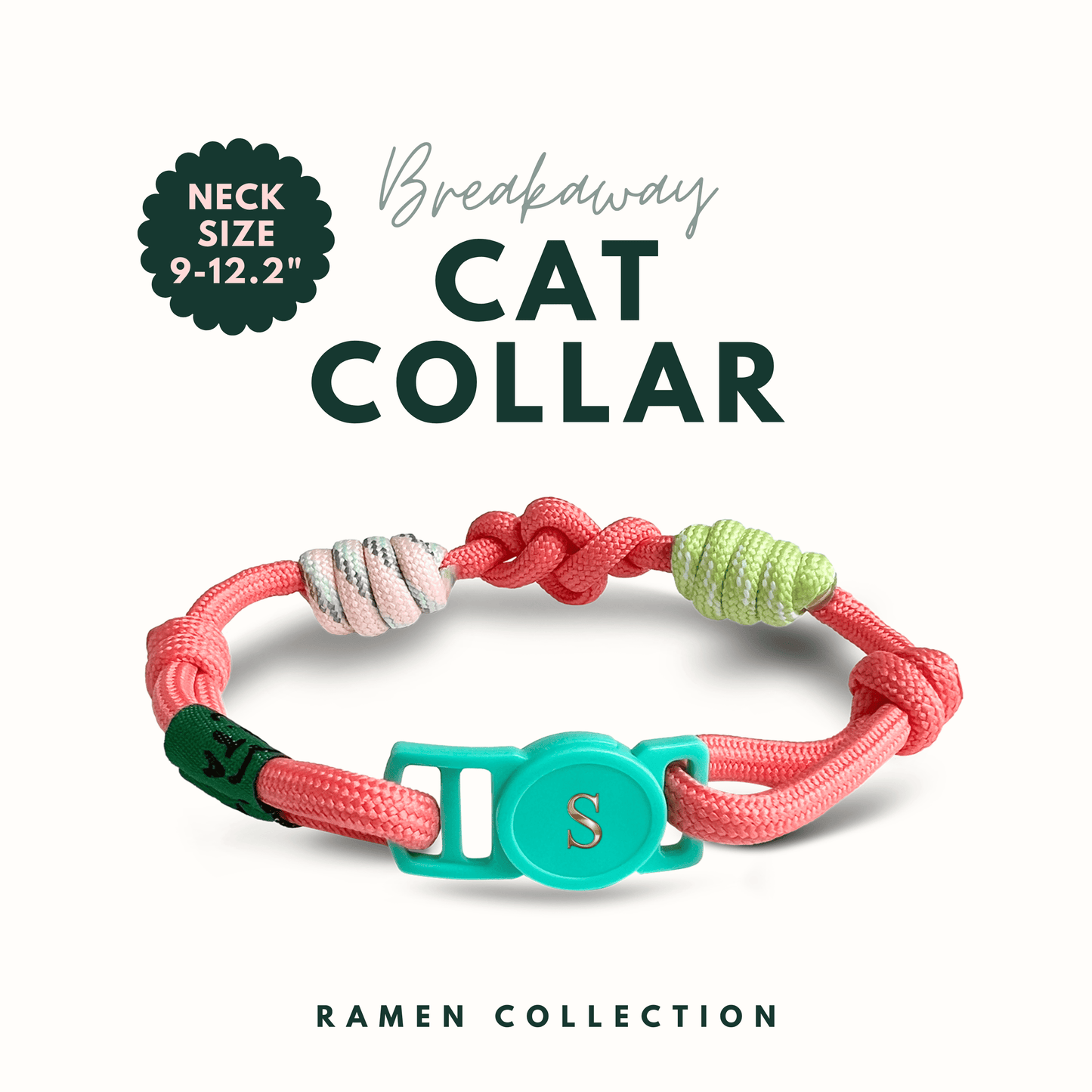 Breakaway Braided Nylon Cat Collar : Tropical Punch Cat Ramen Collar