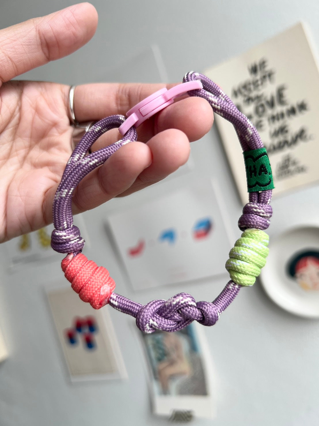 Breakaway Braided Nylon Cat Collar : Berry Soda Cat Ramen Collar