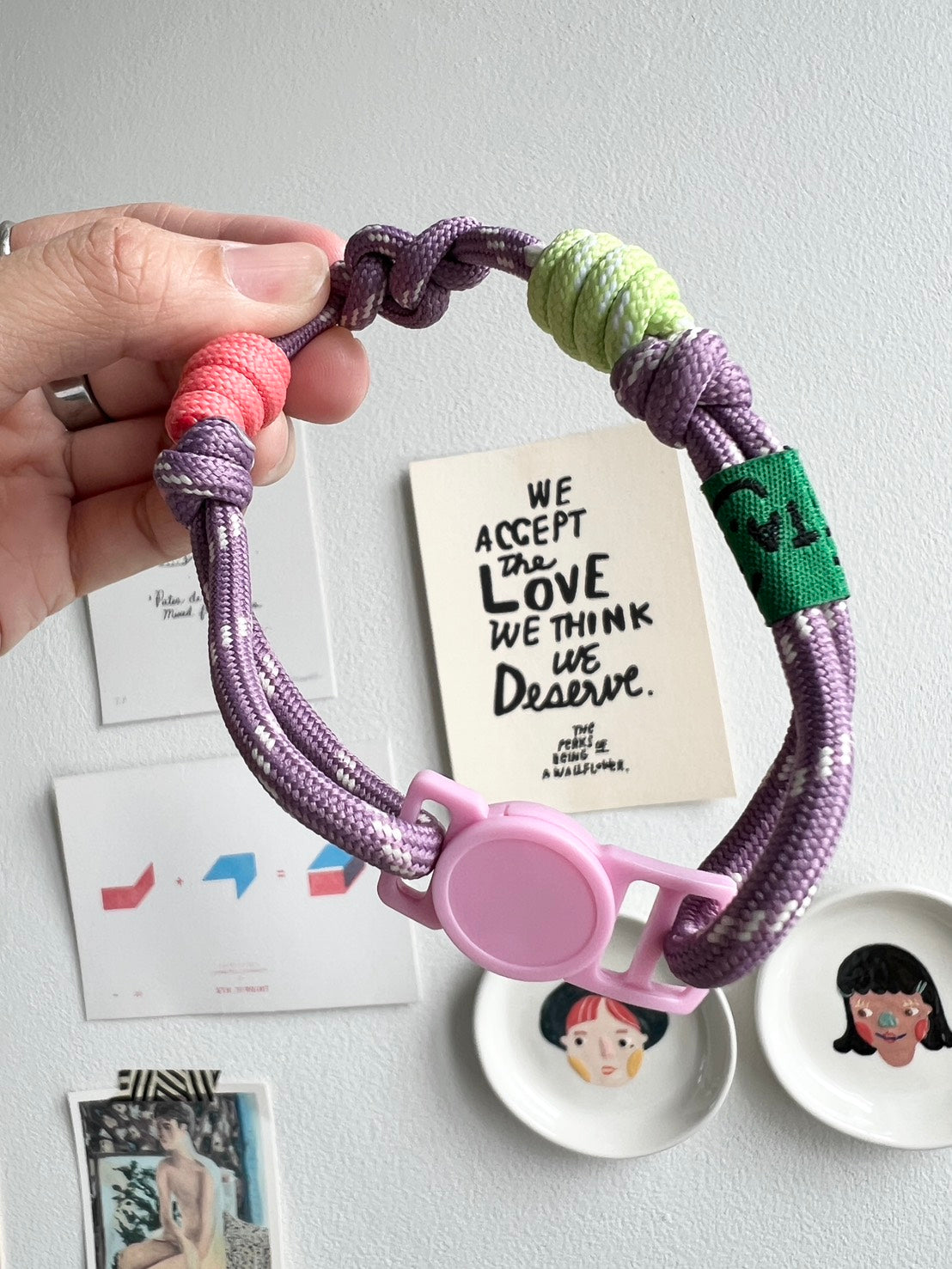 Breakaway Braided Nylon Cat Collar : Berry Soda Cat Ramen Collar
