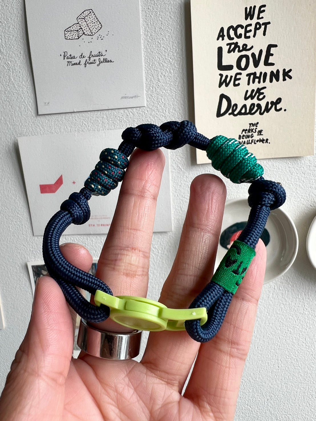 Breakaway Braided Nylon Cat Collar : Deep Sea Lemon Cat Ramen Collar