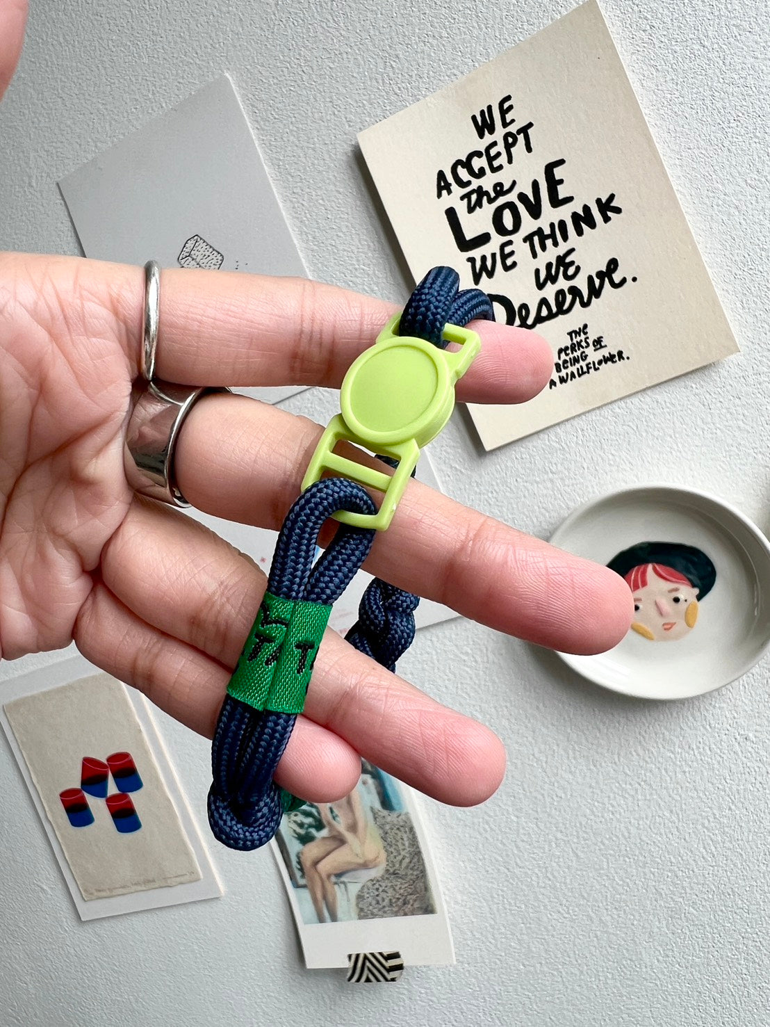 Breakaway Braided Nylon Cat Collar : Deep Sea Lemon Cat Ramen Collar