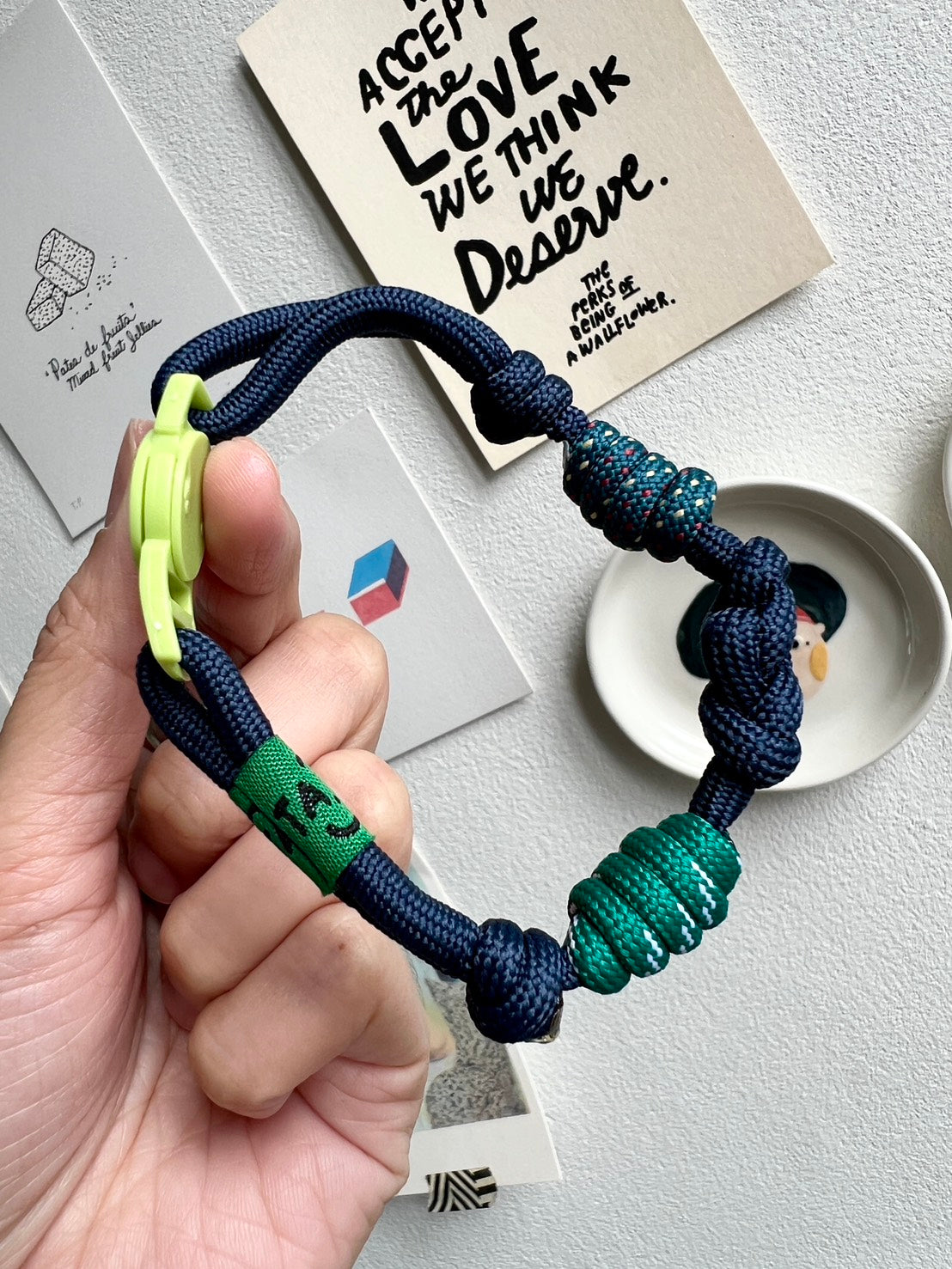 Breakaway Braided Nylon Cat Collar : Deep Sea Lemon Cat Ramen Collar