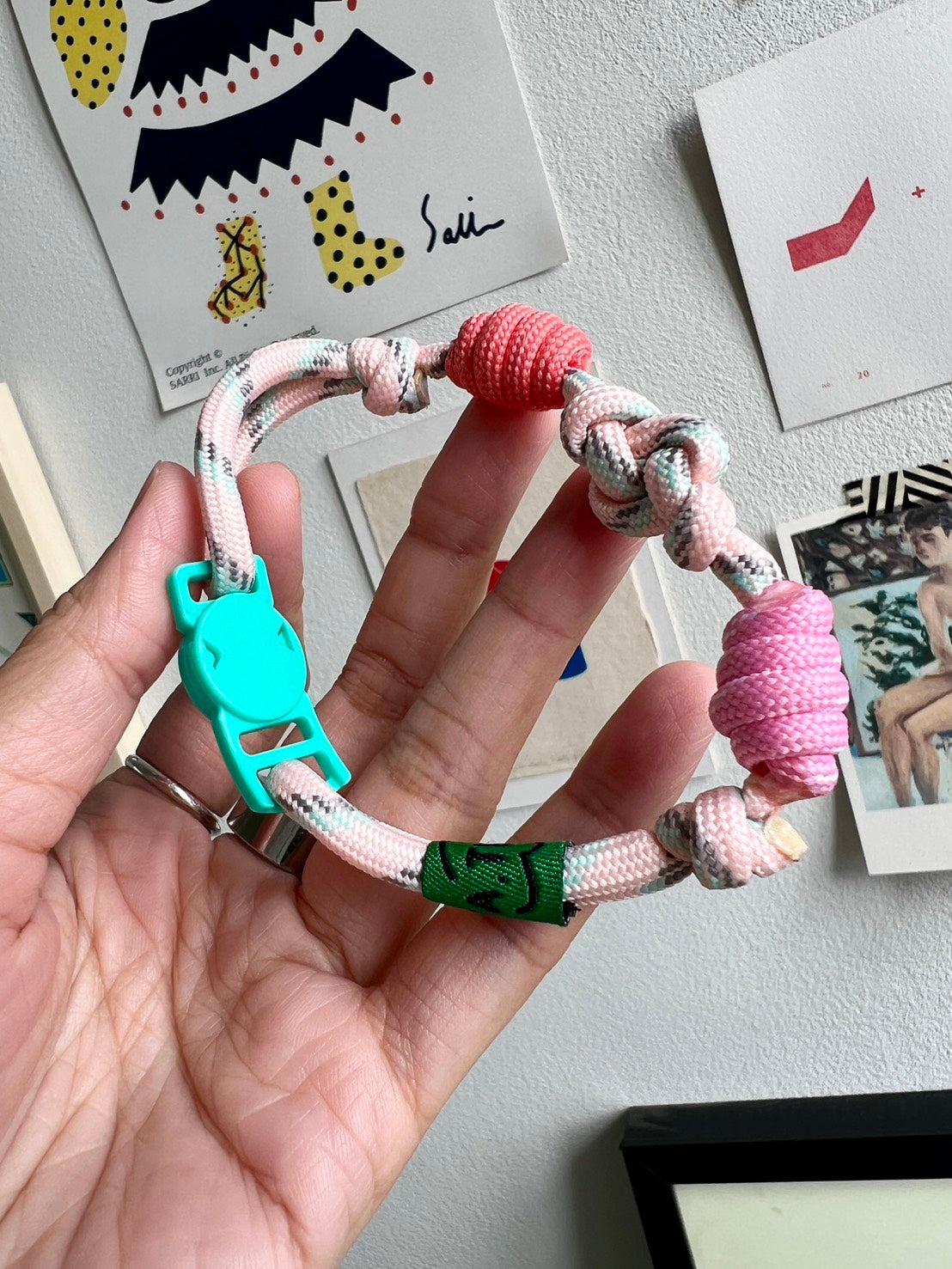 Breakaway Braided Nylon Cat Collar : Strawberry Mochi Cat Ramen Collar