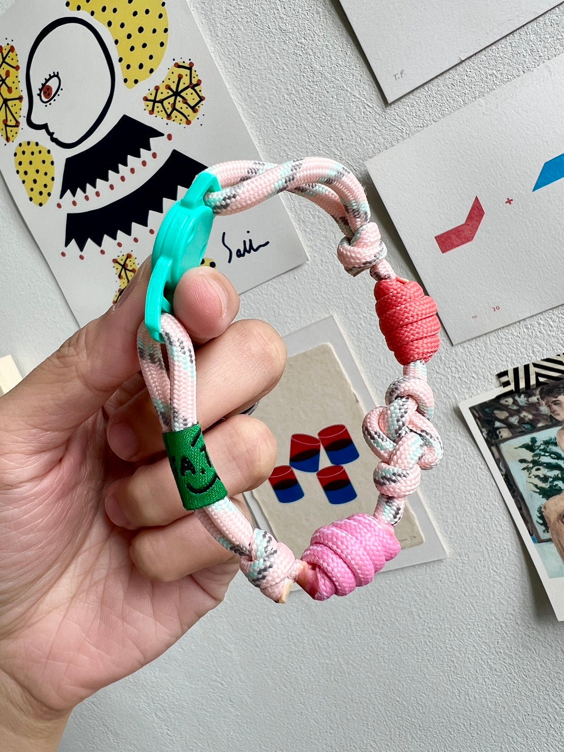 Breakaway Braided Nylon Cat Collar : Strawberry Mochi Cat Ramen Collar