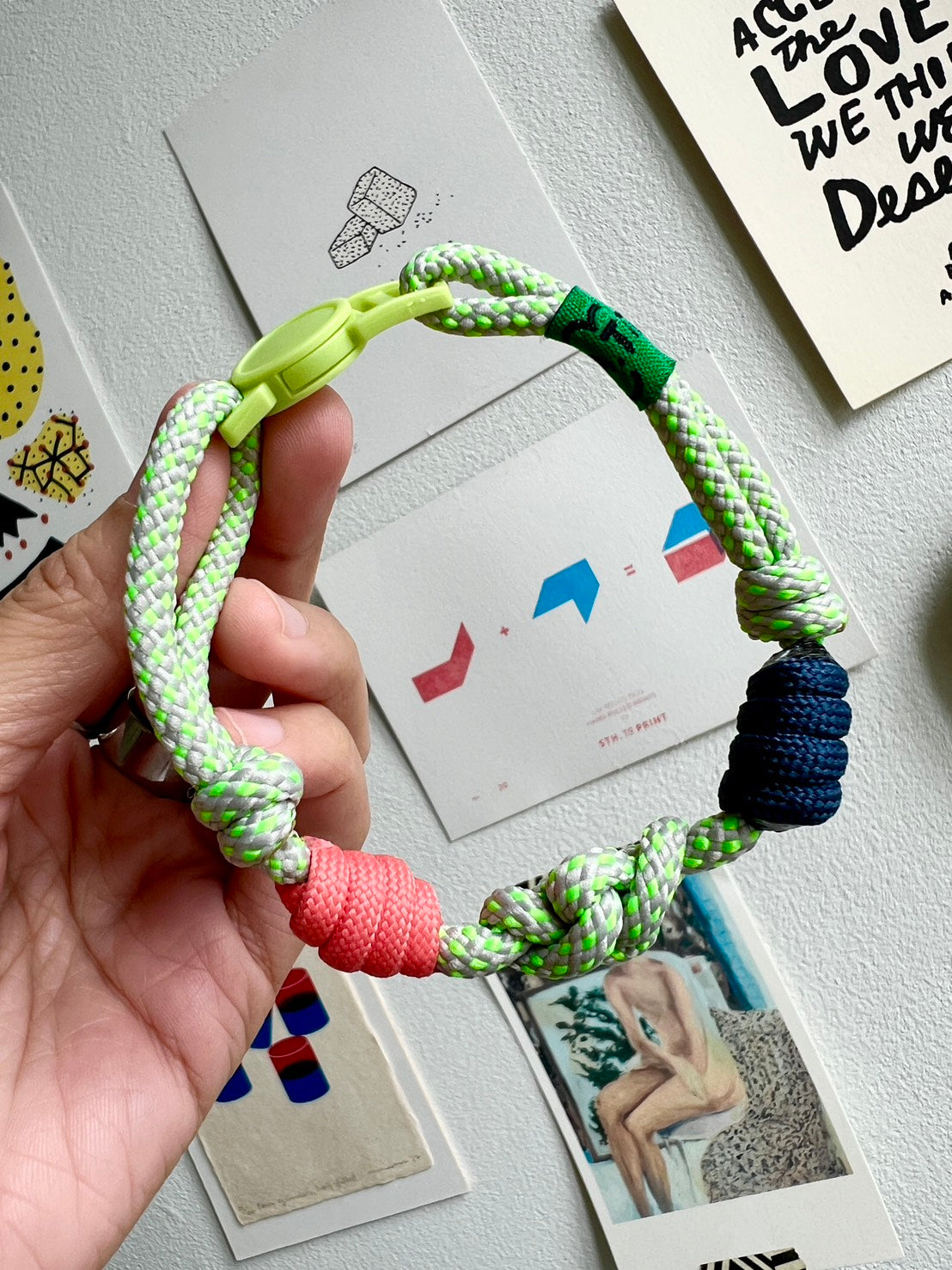 Breakaway Braided Nylon Cat Collar : Neon Play Cat Ramen Collar