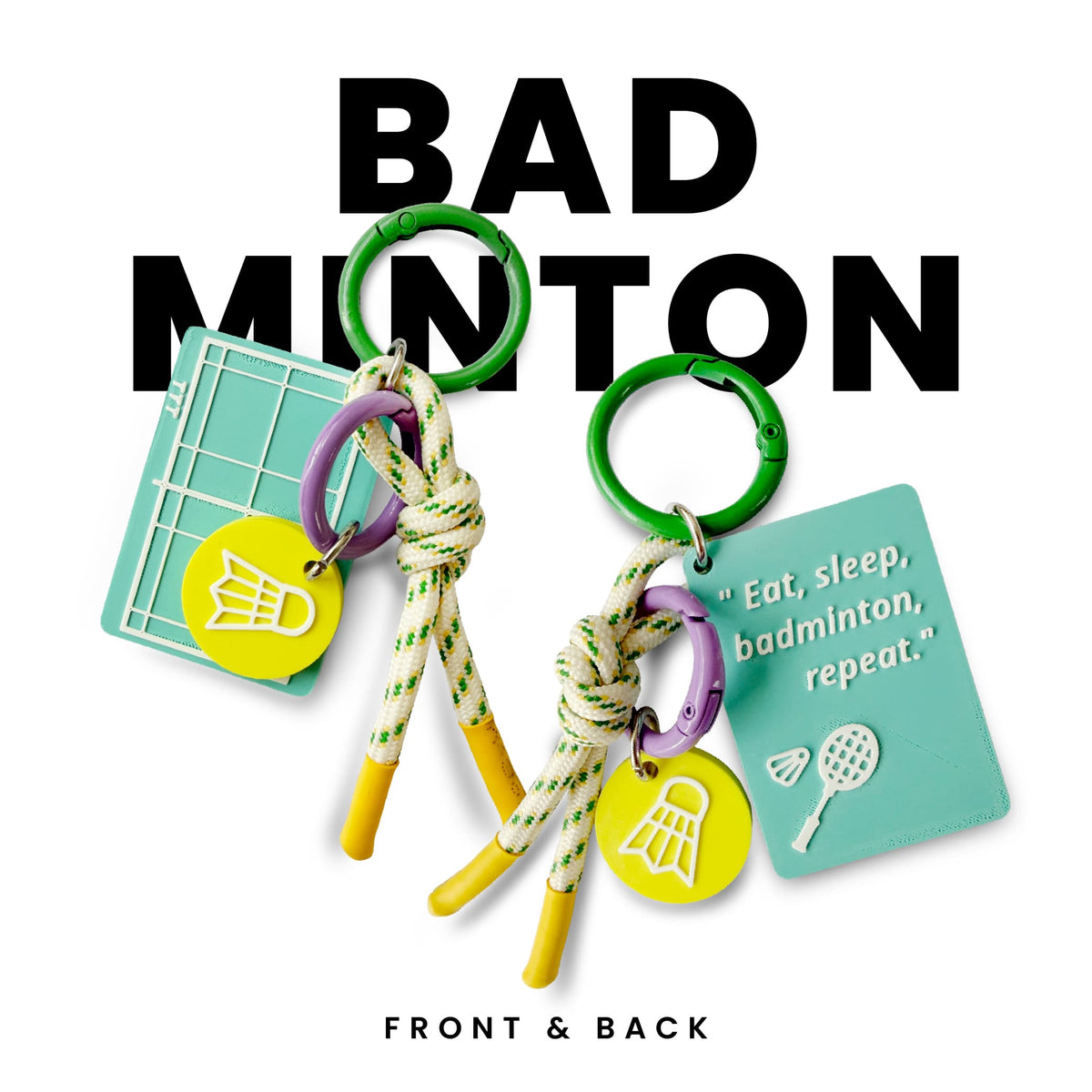 Badminton Keychain Charm