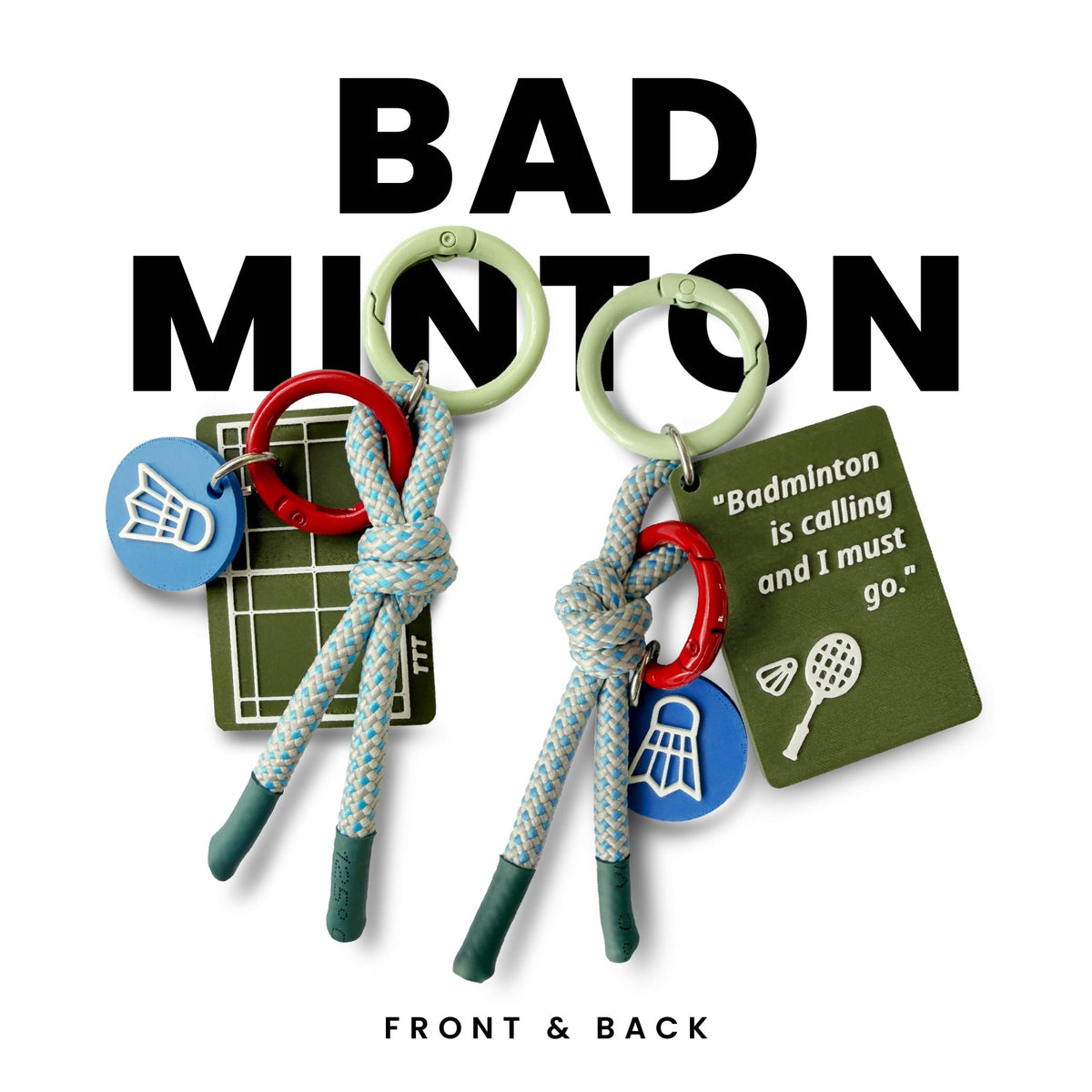 Badminton Keychain Charm