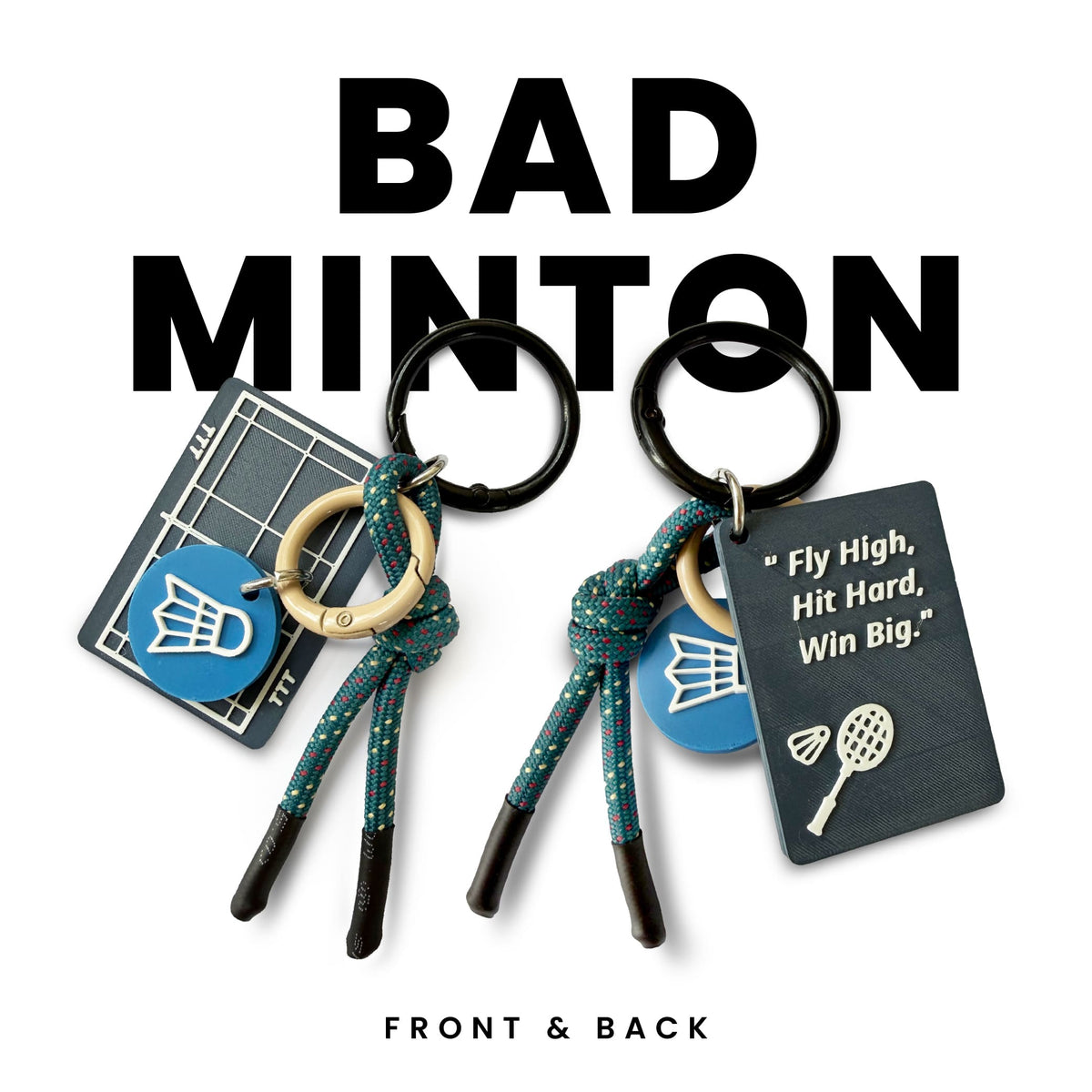 Badminton Keychain Charm