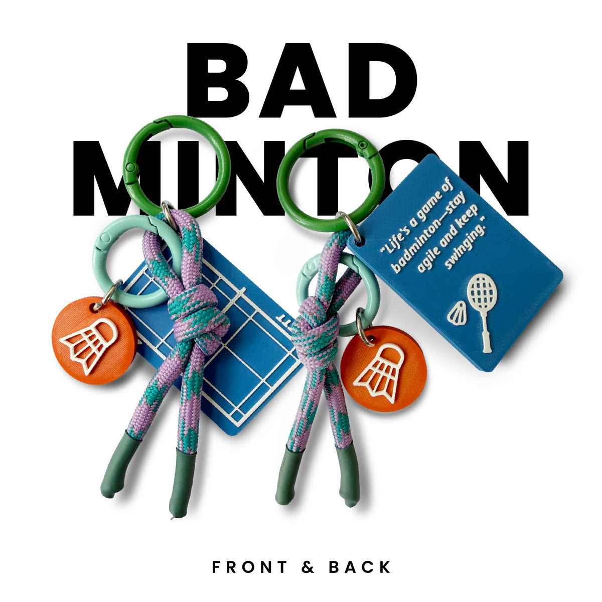 Badminton Keychain Charm