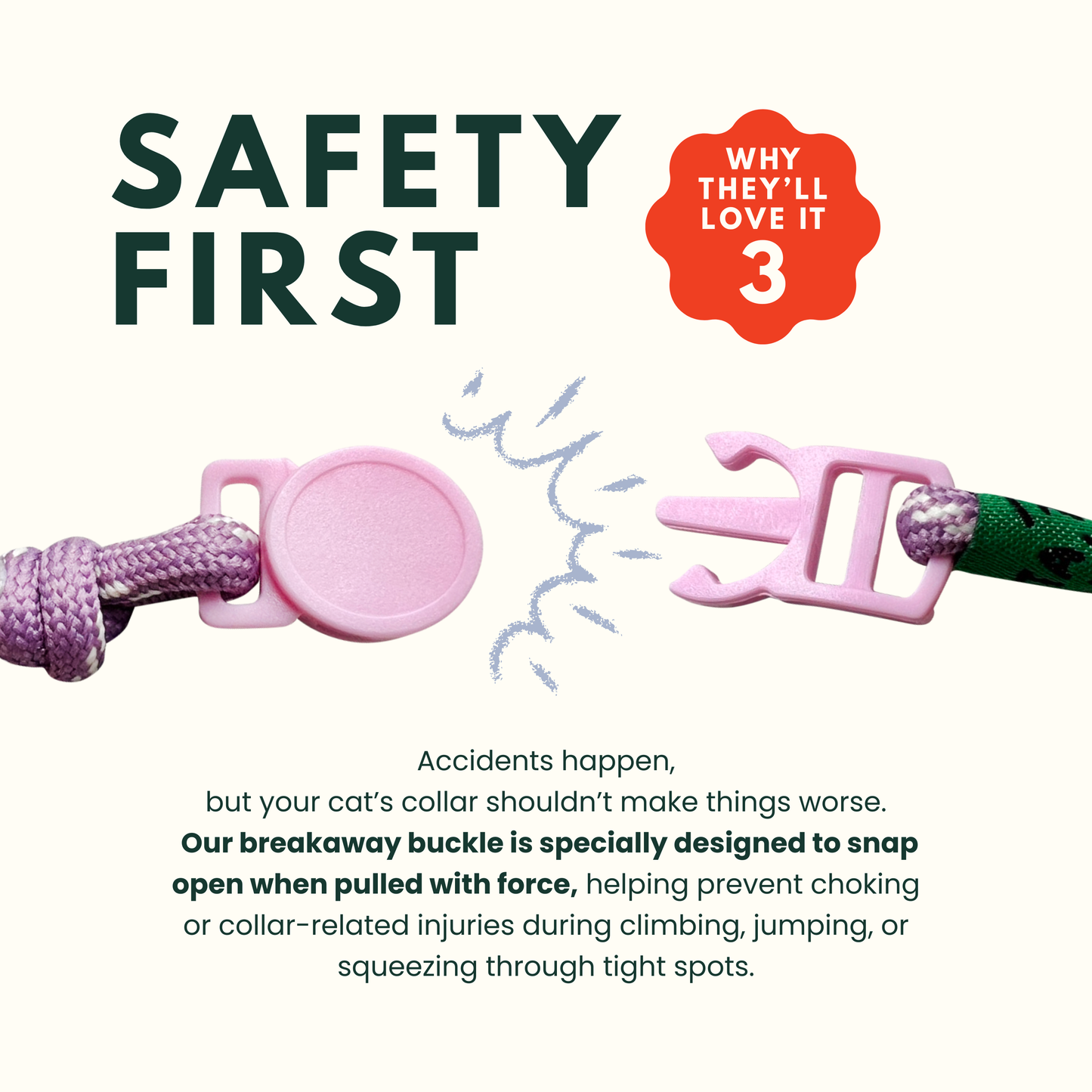 Breakaway Braided Nylon Cat Collar : Tennis Lover Cat Ramen Collar