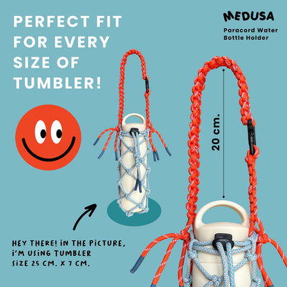 Medusa Paracord Shoulder Bottle Holder - Midnight Ember
