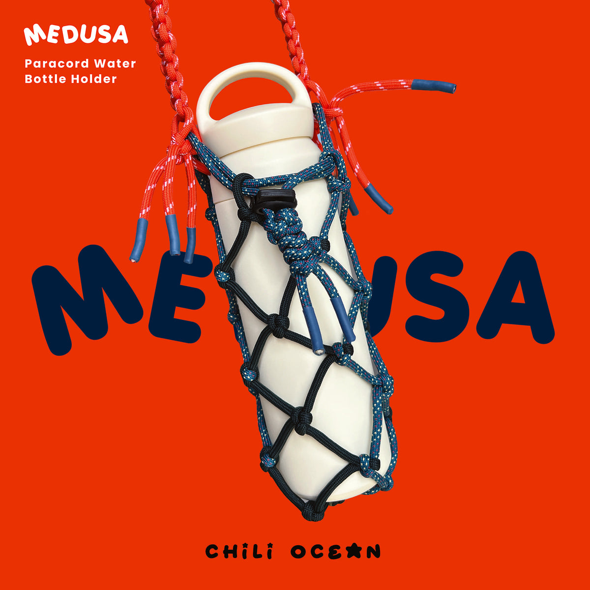 Medusa Paracord Shoulder Bottle Holder - Midnight Ember