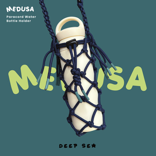 Medusa Paracord Shoulder Bottle Holder - Deep Sea