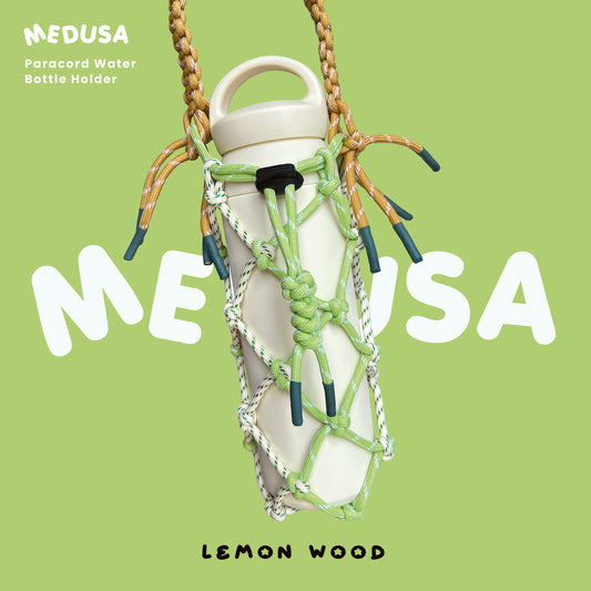 Medusa Paracord Shoulder Bottle Holder - Lemon Wood
