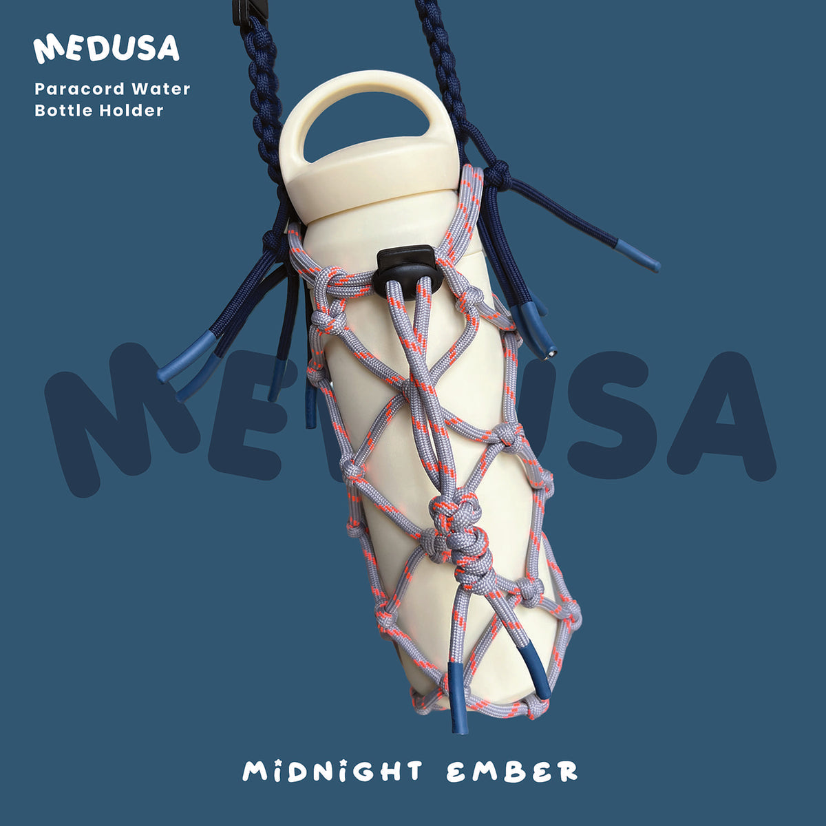 Medusa Paracord Shoulder Bottle Holder - Midnight Ember