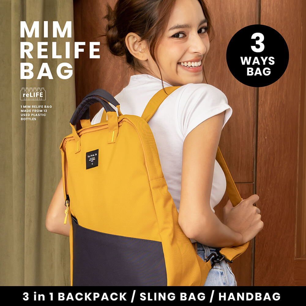 Mim relife mustard blue bag