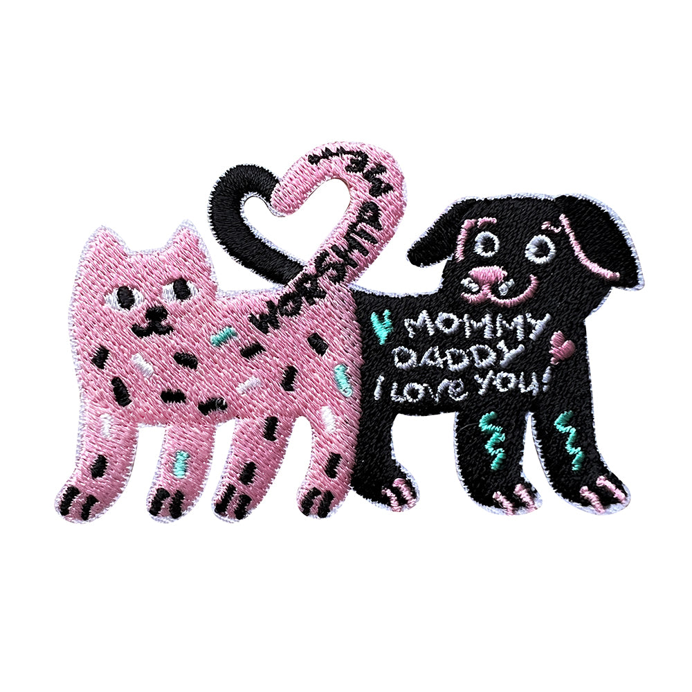 Cat vs Dog - Embroidered Iron On Patch