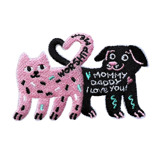 Cat vs Dog - Embroidered Iron On Patch