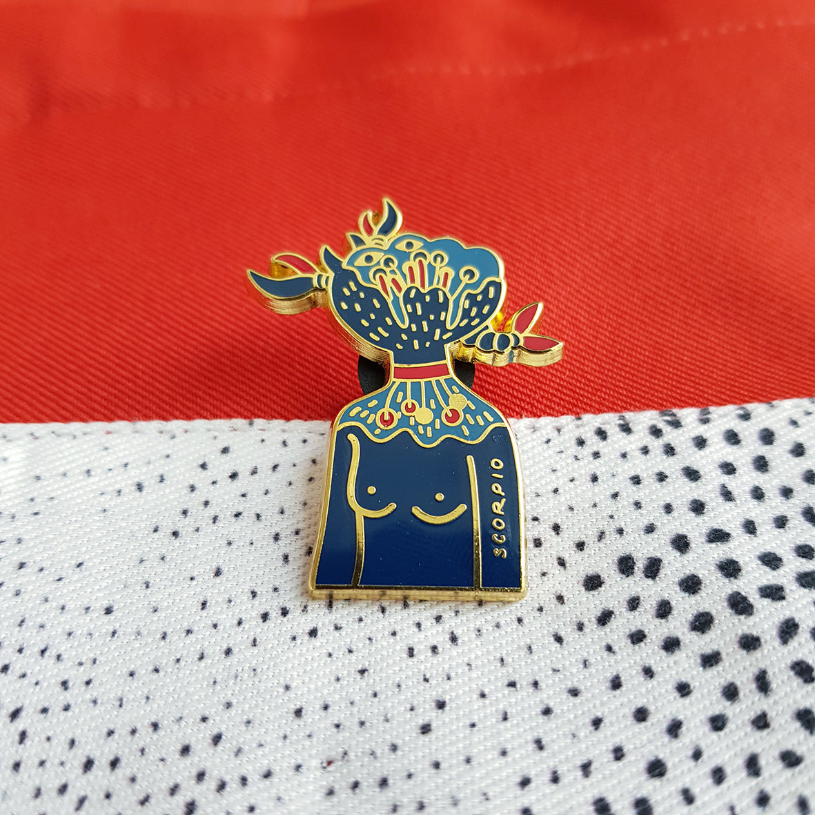 Scorpio zodiac enamel pin