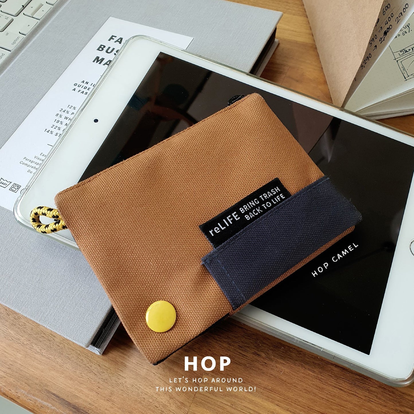 Hop relife mustard wallet lanyard