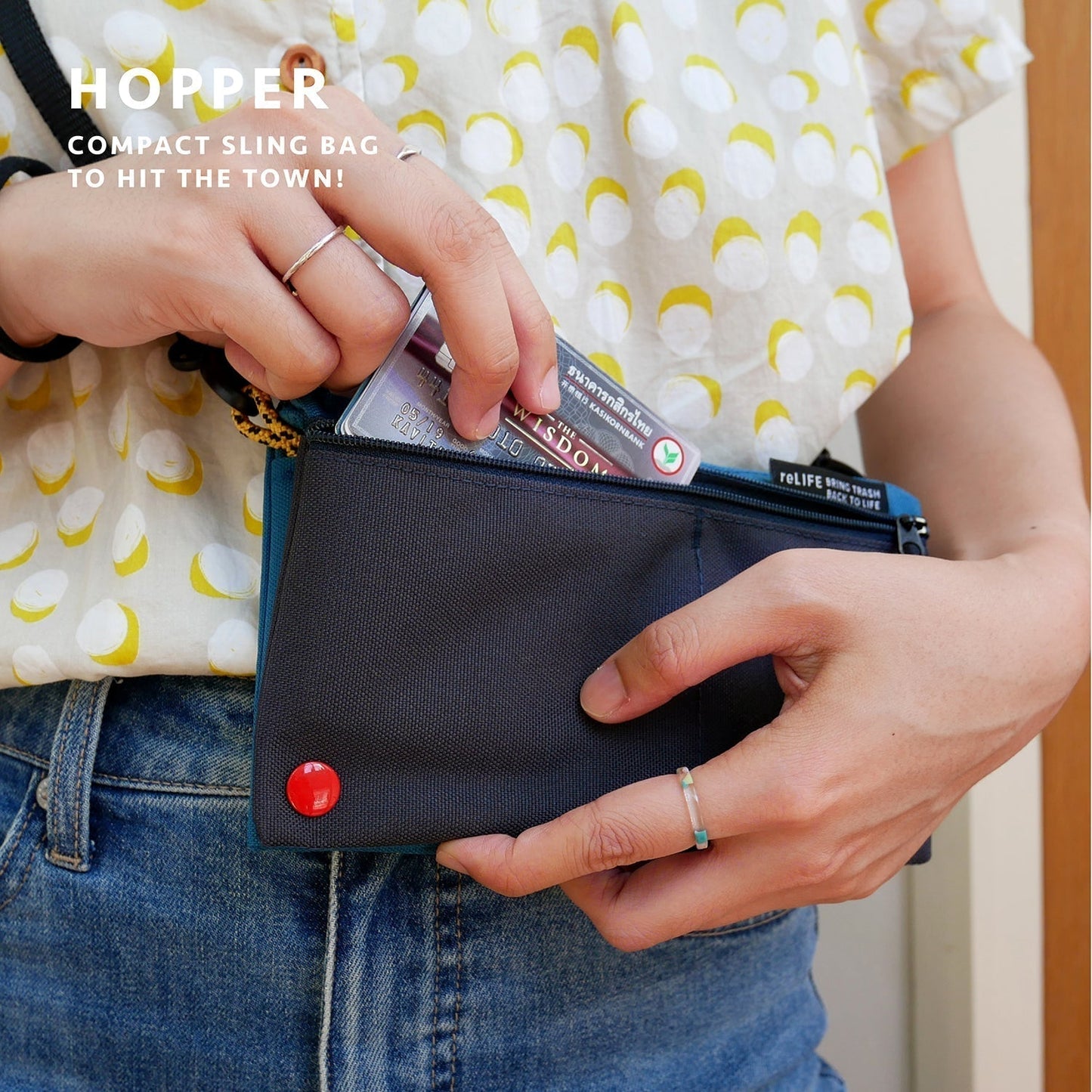 Hopper relife mint sling bag