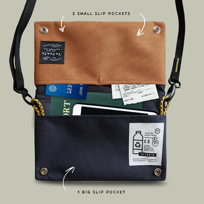 Hopper relife charcoal navy sling bag