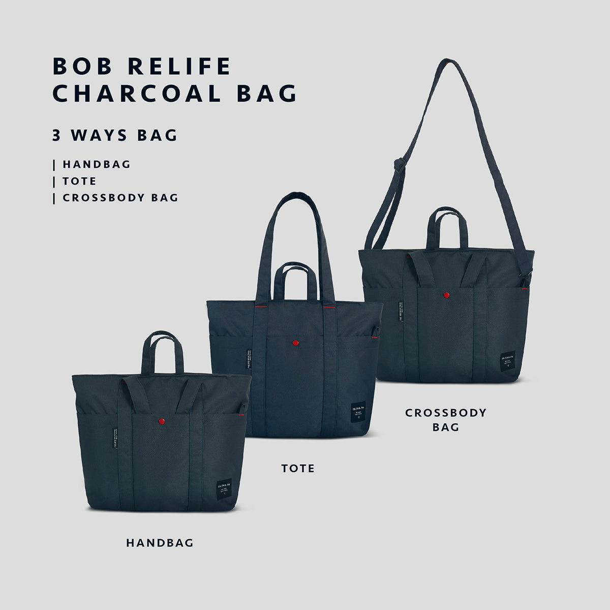 Bob relife charcoal navy bag