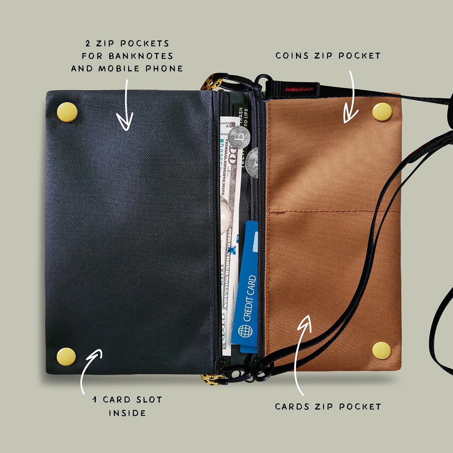 Hopper relife charcoal navy sling bag